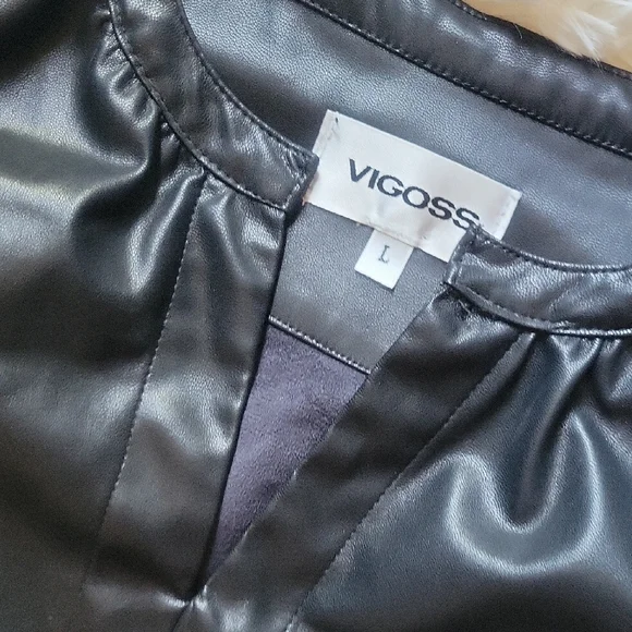 🐞New Vigoss Black Faux Leather Dress - Picture 3 of 4